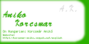 aniko korcsmar business card